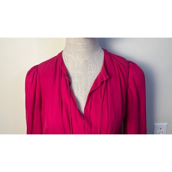 ROBERTO CAVALLI PEASANT BOHO PINK SILK MIDI TIERED DRESS 40 4 - Picture 5 of 15